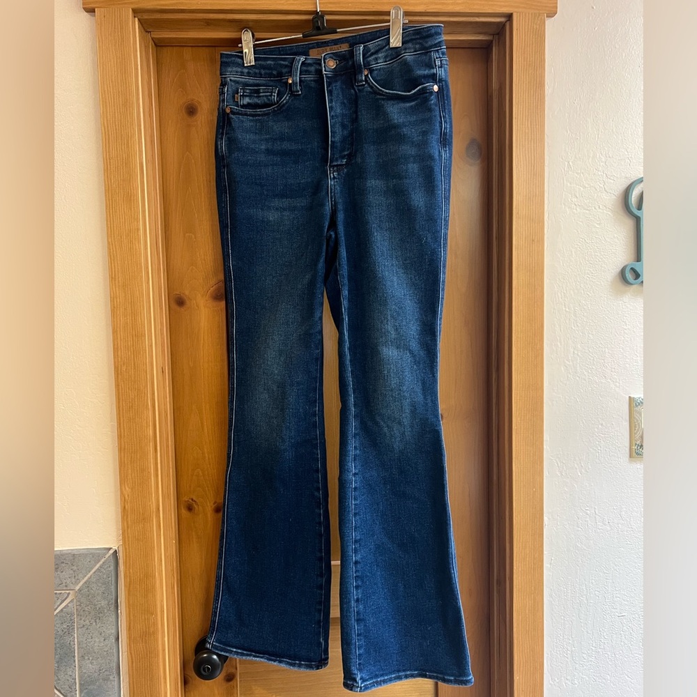 Sunset Trails Tummy Control Judy Blue Bootcut Blue Jeans